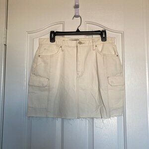 HUDSON Jeans Cargo Viper Mini Skirt in off-white, Size 30, New with Tags